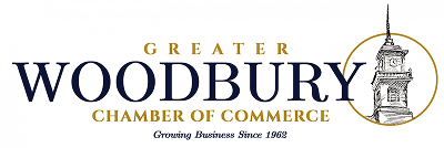 Greater Woodbury Chamber of Commerce logo with circular emblem and the tagline 'Growing Business Since 1962'