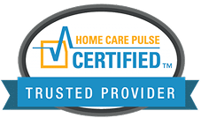 Home Care Pulse Certified Trusted Provider badge with a blue ribbon